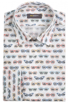 Slim white geometric shirt