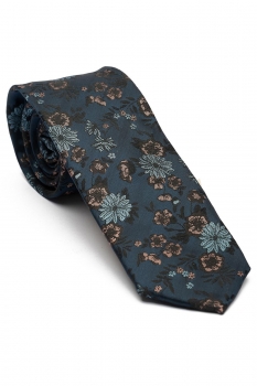 Poliester tesut blue floral