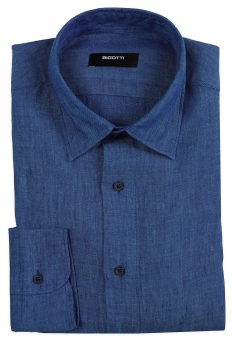 Slim albastru uni camasi