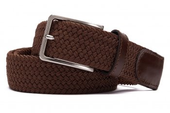 Belt brown textil elastic,piele