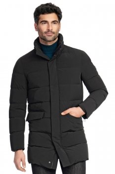 Jacheta slim neagra cu puf