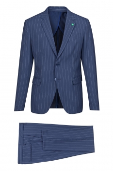 Slim body blue stripe suit