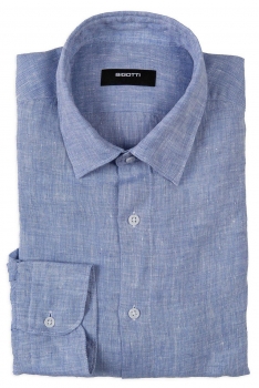 Slim bleu uni camasi