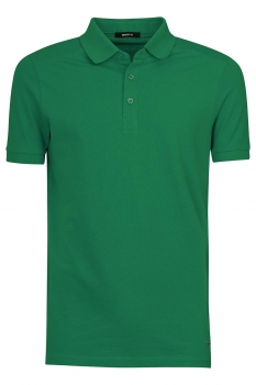 Tricou polo slim verde uni