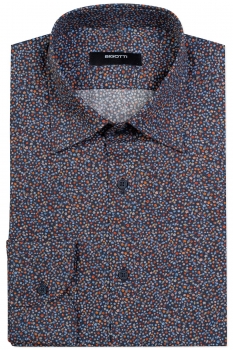 Slim body navy floral shirt