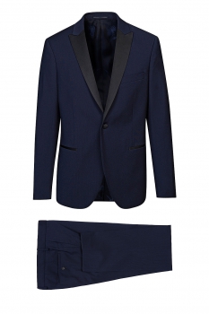 Slim body navy plain suit