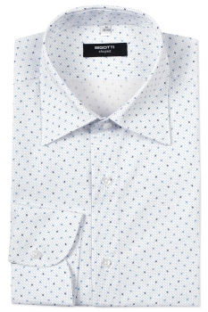 Slim body white geometric shirt