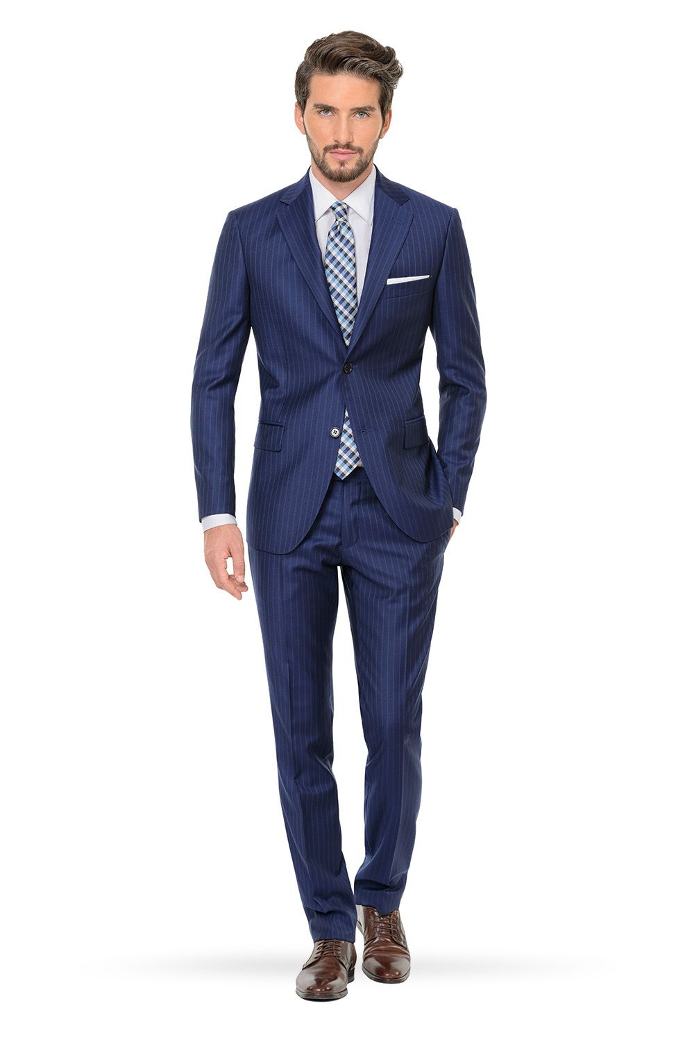 Costum Slim Orsini Albastru Cu Dungi Bigotti Ro Vacsbacv690o29992
