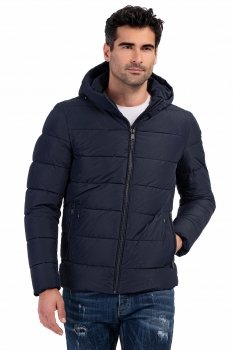 Geaca slim bleumarin uni