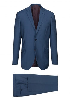 regular blue plain suit
