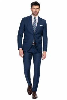Slim body blue plain suit