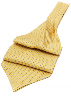 Ascot tie tip printed silk yellow geometric