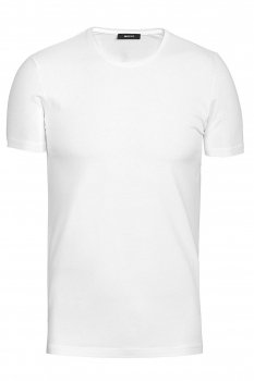 Tricou slim alb guler rotund