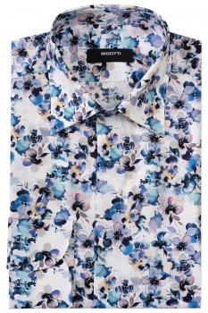 Camasa slim alba print floral