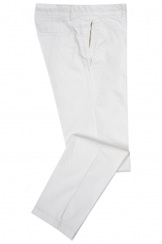 Slim body White Plain Trouser