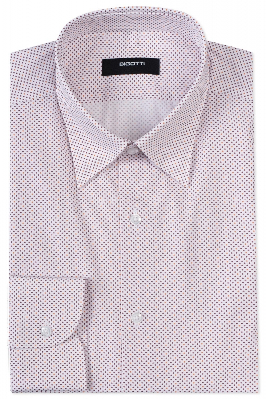 Camasa slim alba print geometric