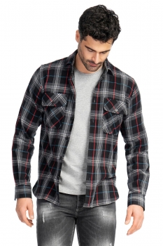 Camasa slim neagra in carouri