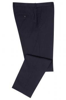 Slim body navy plain trousers