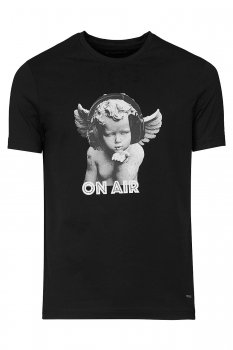 Tricou slim negru print