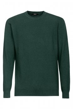 Pulover slim verde uni