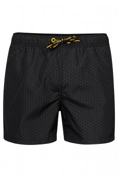 Short negru print geometric