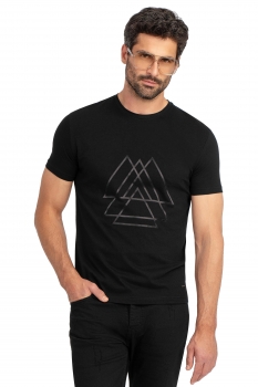 Black geometric t-shirt