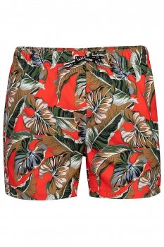 Short rosu print floral