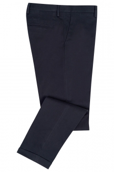 Slim body navy plain trousers