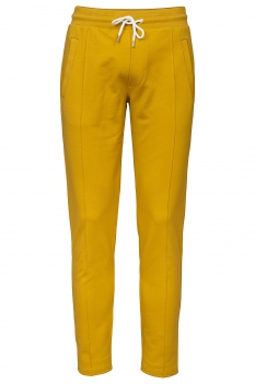 Slim body yellow plain trousers