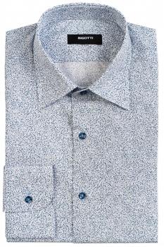 Superslim white floral shirt