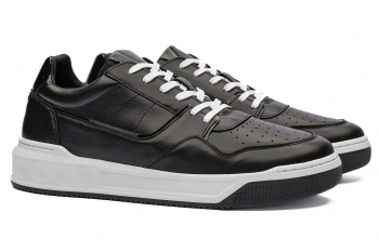 Black genuine leather shoes
