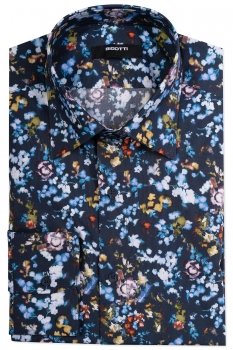 Camasa slim bleumarin print floral