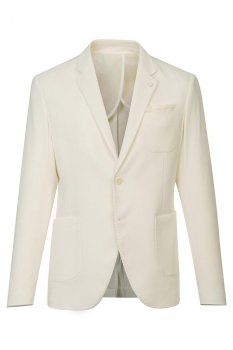 Sacou slim alb uni