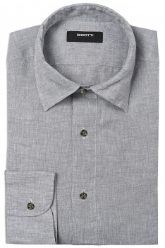 Shaped Grey Plain Shirt
