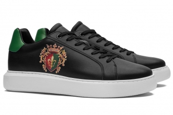 Black genuine leather shoes
