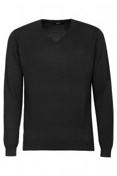 Pulover slim negru uni