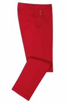 Slim body red plain trousers
