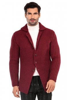 Cardigan slim grena uni