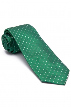 Cravata Matase tesuta Verde print Geometric