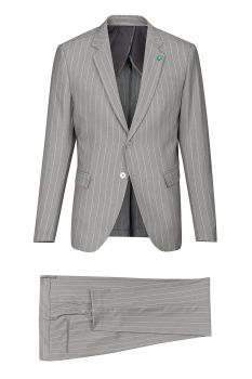 Slim body grey stripe suit