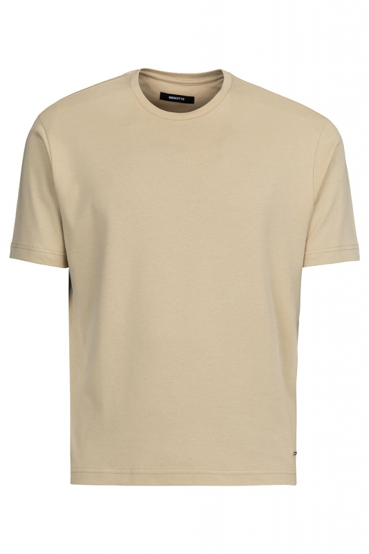 Bigotti Tricou slim bej guler rotund