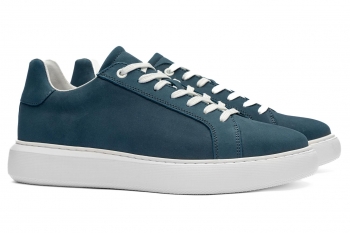 Light blue genuine leather shoes