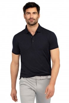 Tricou polo slim bleumarin uni