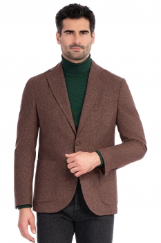Slim body orange plain blazer