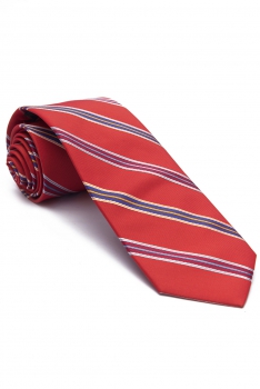 Cravata rosie cu dungi
