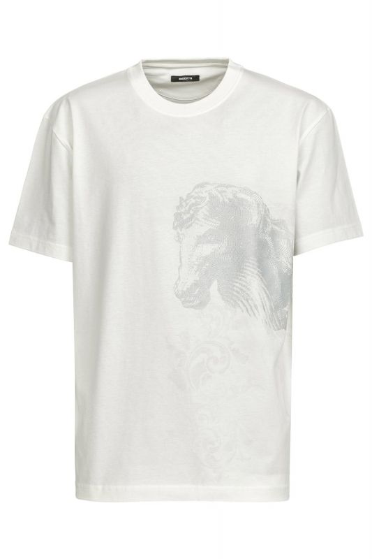Bigotti Tricou oversize alb print