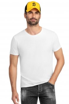 Tricou slim alb guler rotund