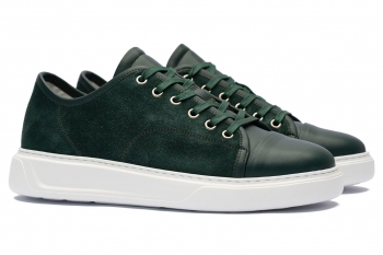 Green piele mata + piele velurata shoes