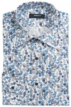 Camasa slim alba print floral