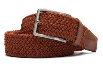 Belt brown textil elastic,piele